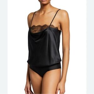 Victoria’s Secret Satin & Lace‎ Open Back Bodysuit Teddy Women’s SZ XS in Black